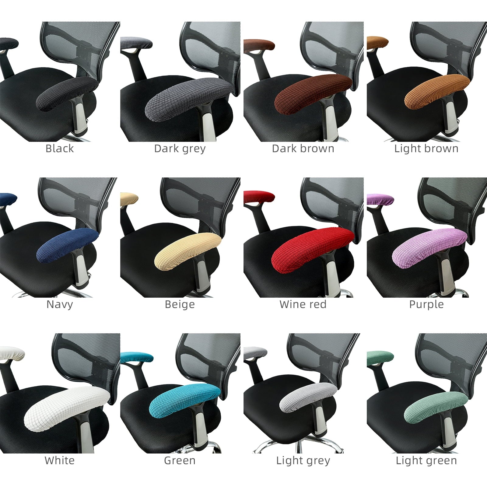 Gaming Chair Arm Cushions Pads Office Chair Arm Covers Stretchable Washable Elastic Office Chair Armrest Covers