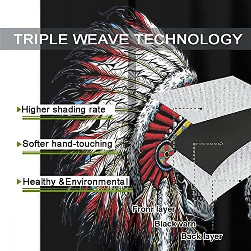 Cool Skull Curtains Fantasy Galaxy Gothic Skull Rose Flower Grommet Blackout Curtains for Bedroom Thermal Insulated Energy Efficient Noise Reducing and Light Blocking 42x63in 2 Panels