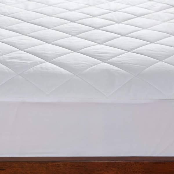 Quilted Mattress Pad Plush Deep Pocket Polyester King Mattress Pad