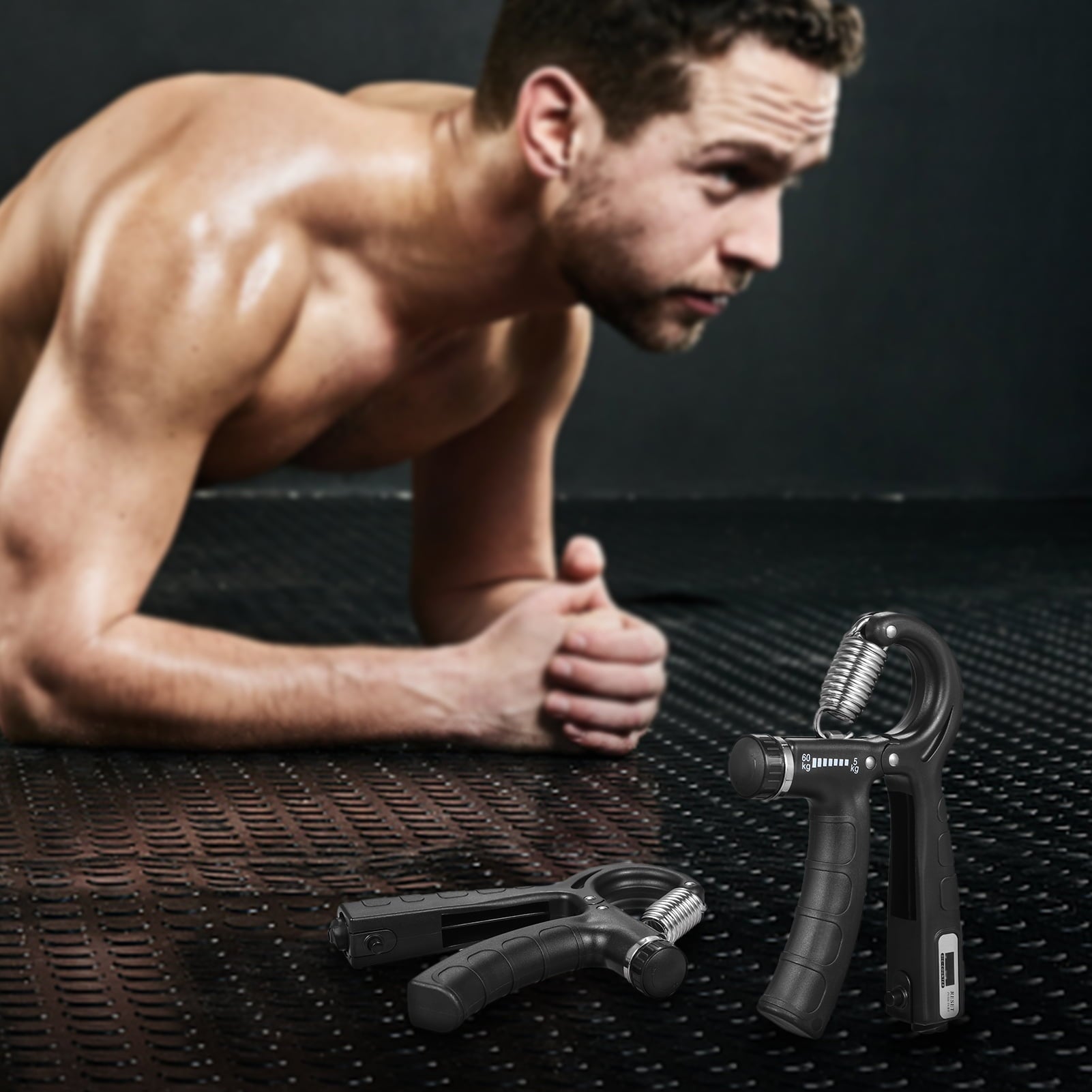 CACAGOO 2pcs Hand Grip Strengthener with Counter 5-60kg Adjustable Resistance Fitness Hand Exerciser for Muscle Building Wrist Training