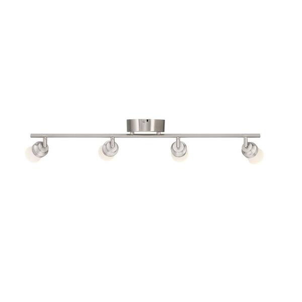 2.6 ft. 4-Light Brushed Nickel Integrated LED Fixed Track Lighting Kit