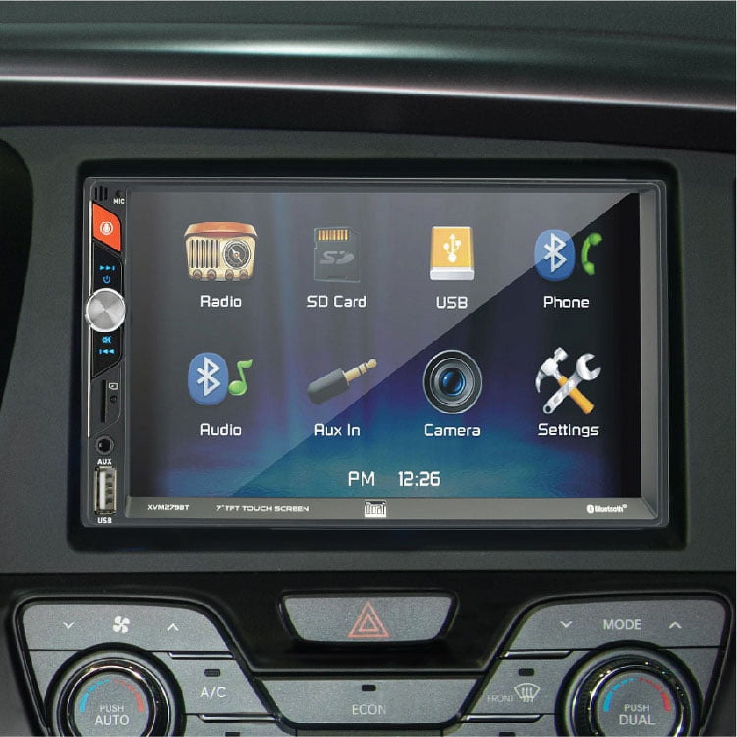 Dual Electronics XVM279BT 7 Inch Double DIN Car Stereo with LED Touch Screen, Bluetooth