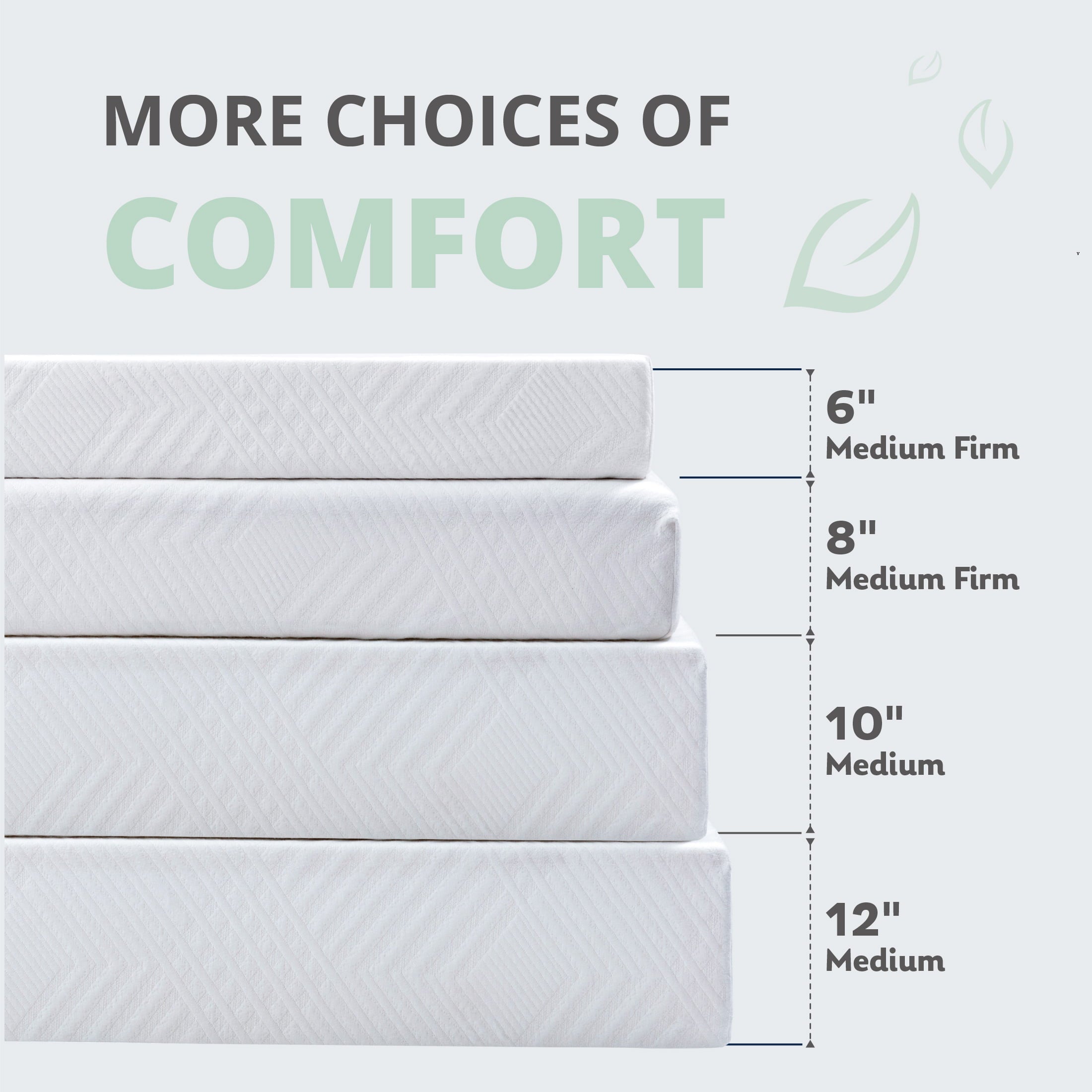 Ego White 6 inch Memory Foam Mattress, Twin Size Mattress in a Box, Medium Firm