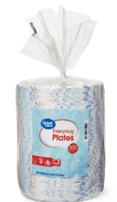 Great Value Everyday Strong, Soak Proof, Microwave Safe, Disposable Paper Plates, 9