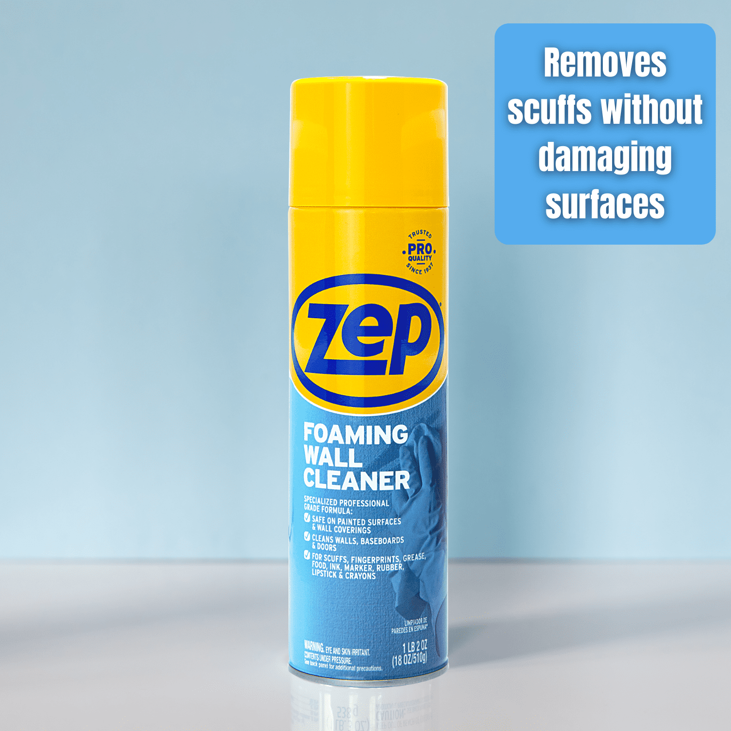 Zep Foaming Wall Cleaner 18 oz. (Pack of 2) - Removes Stains Without Damaging Finishes