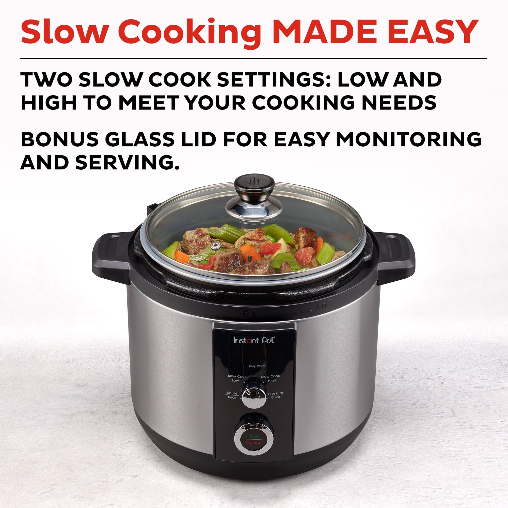 Instant Pot 6QT Easy 3-in-1 Slow Cooker, Pressure Cooker, and Sauté Pot