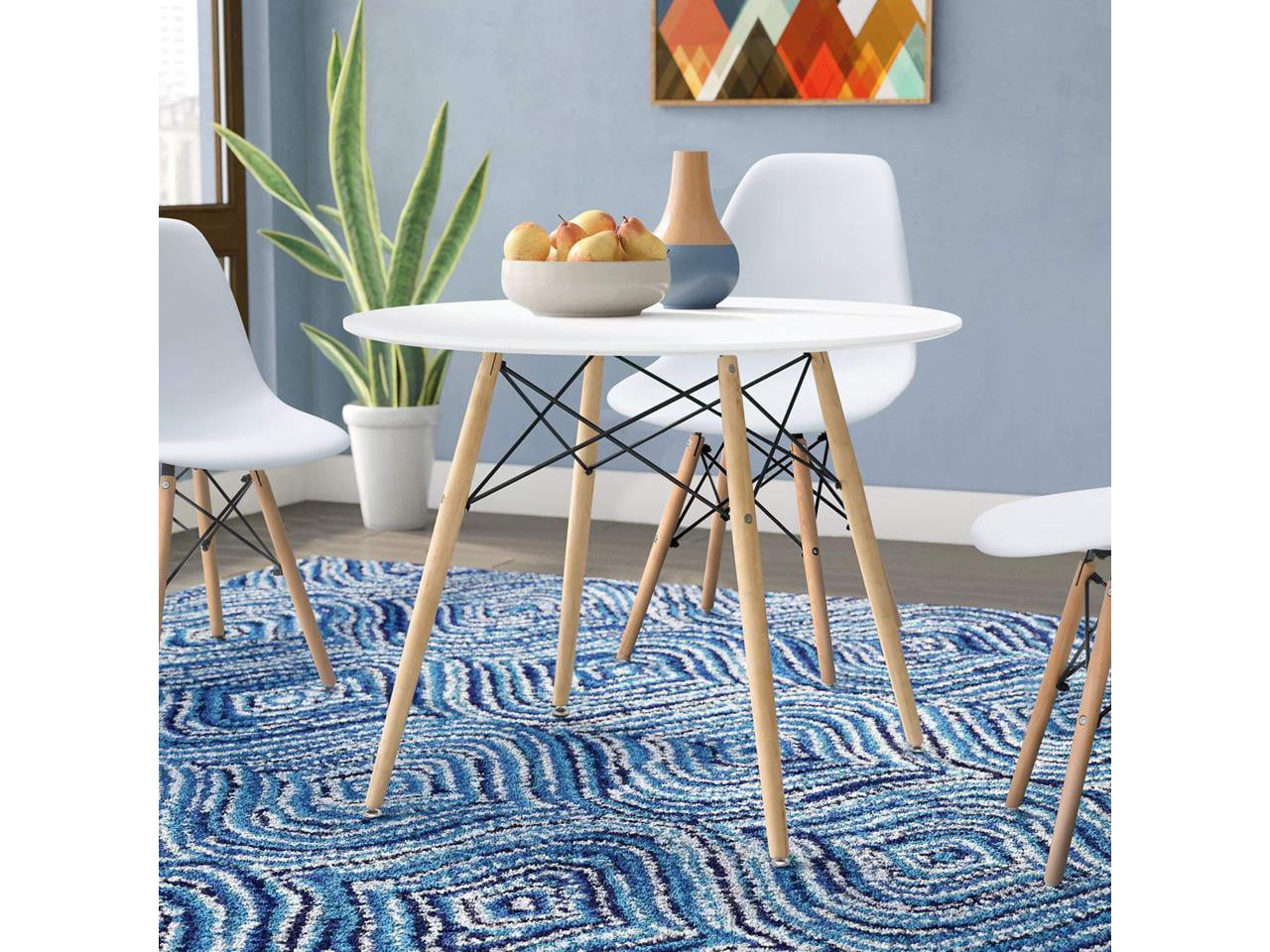 Lacoo Round Mid-Century Modern Dining Table