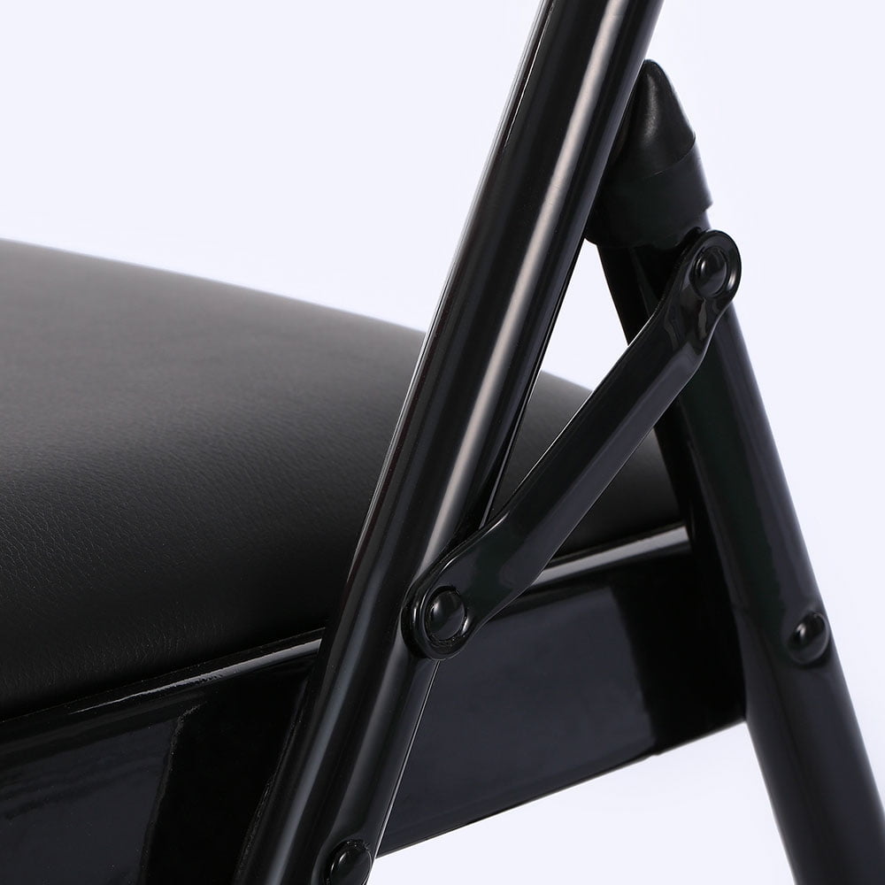 UBesGoo 6 Pack Folding Chairs Cushioned Padded Seat Wedding Chairs with Metal Frame Home Office Party Use Black