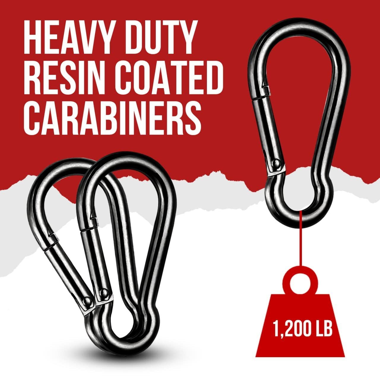 Hammock Straps - Tree Straps With Carabiner - 2 Inch X 8 Foot - Heavy Duty 4,000 lb Webbing - Hammock Tree Straps - Made in USA