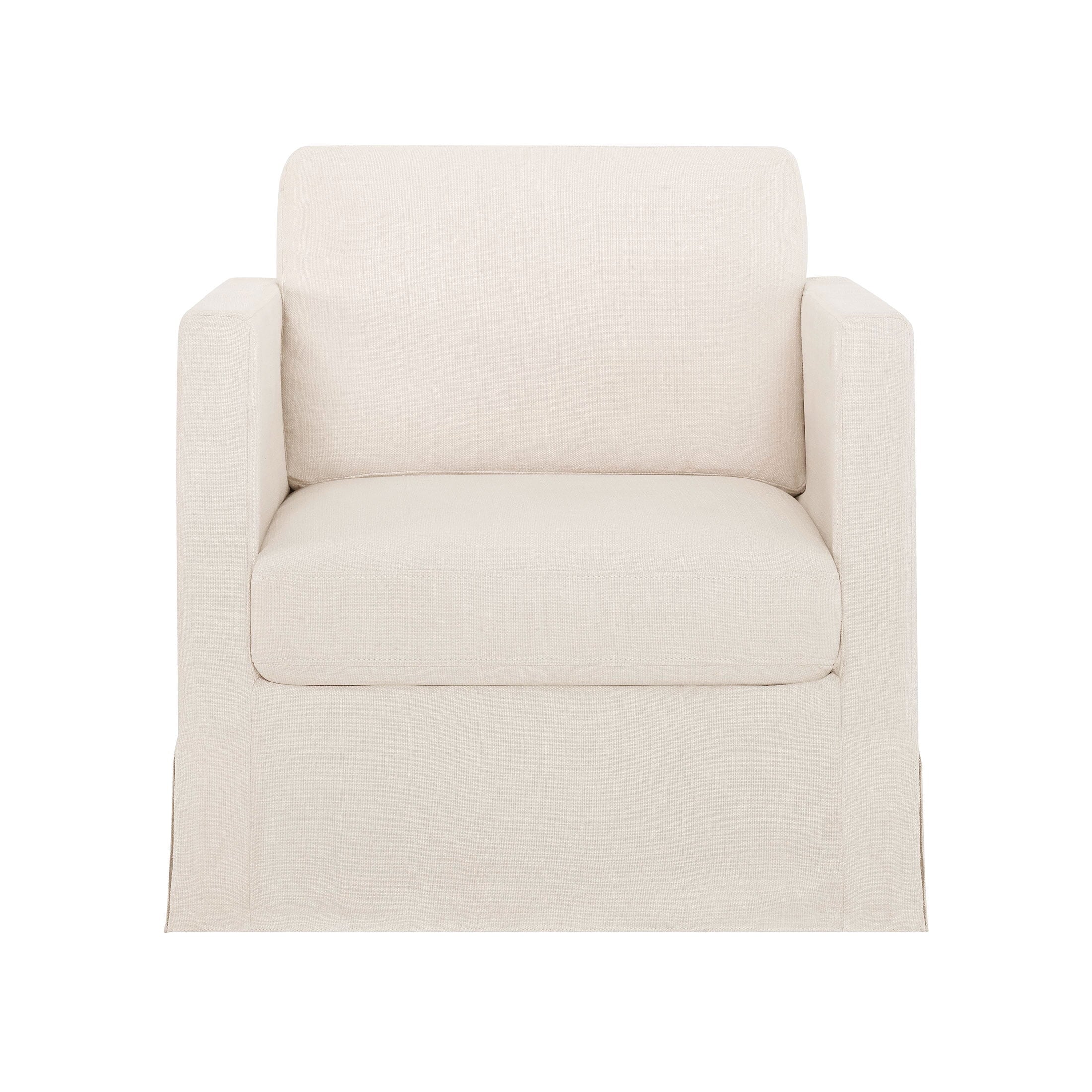 Better Homes & Gardens Waylen Slipcover Swivel Chair, Cream, by Dave & Jenny Marrs