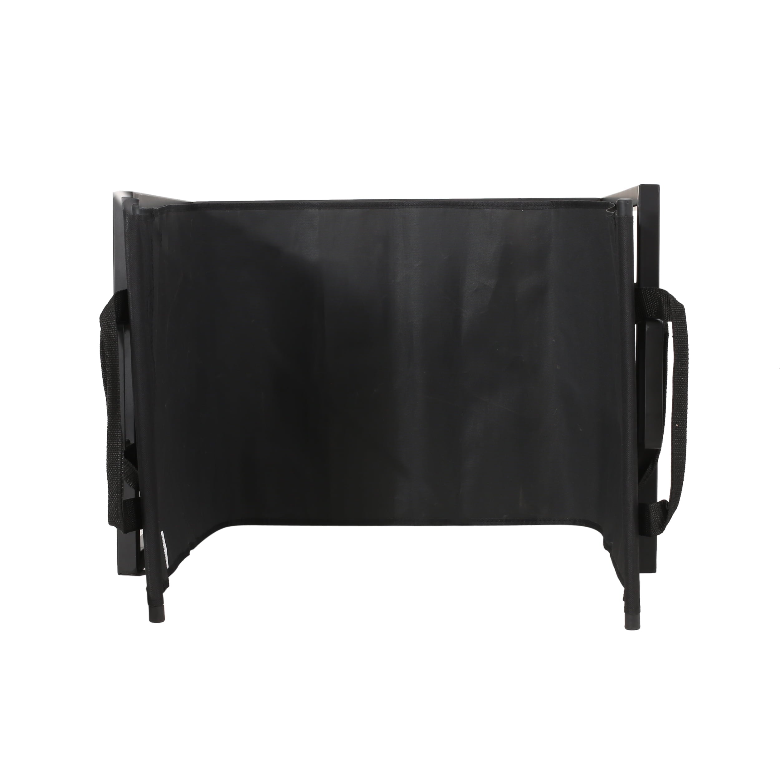 Amir Cosada Iron and Canvas Fireplace Log Holder, Black and Matte Black