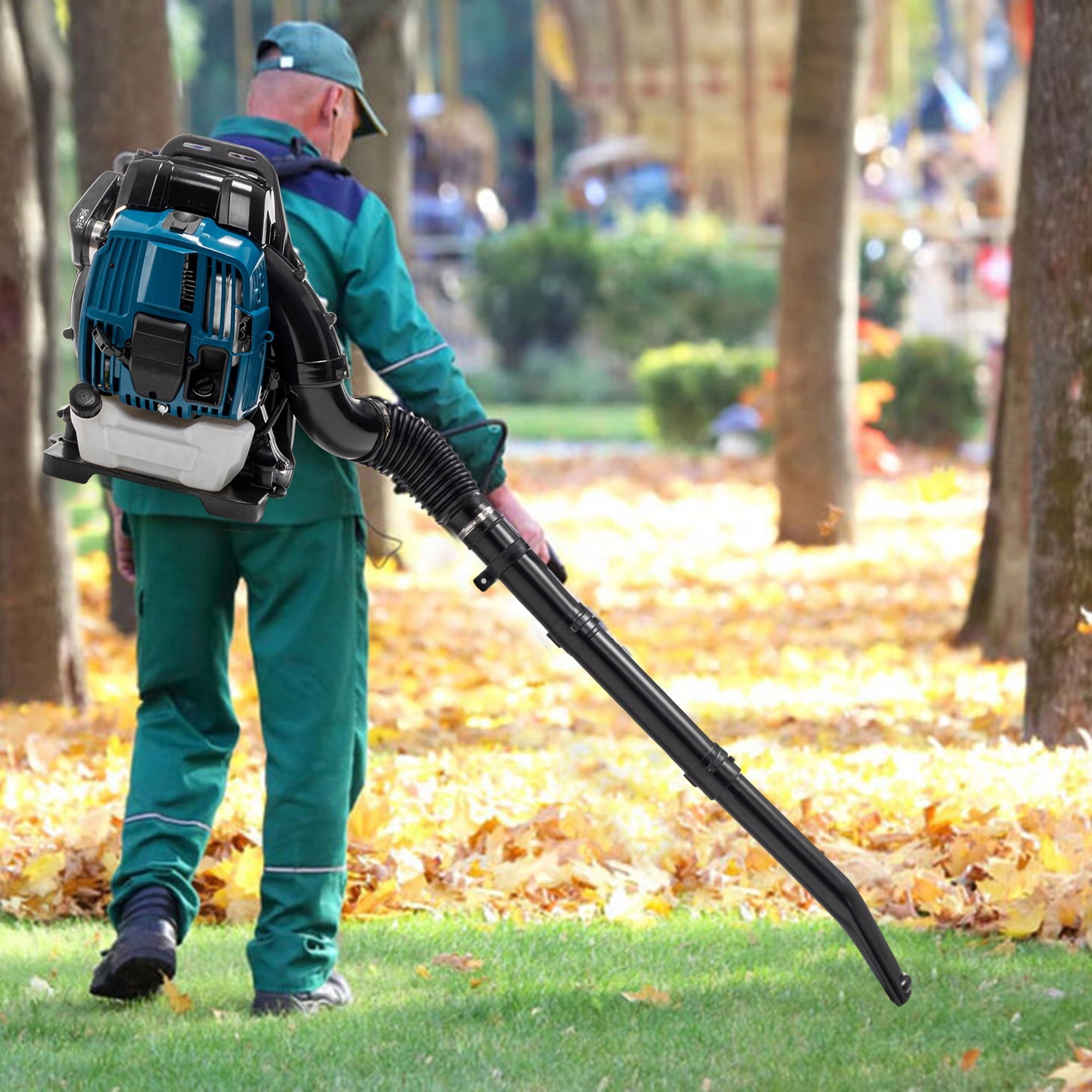 75.6CC 4 Stroke Backpack Leaf Blower,Lightweight Handheld Leaf Blower with Extention Tube,Gasoline Blower EPA Compliant