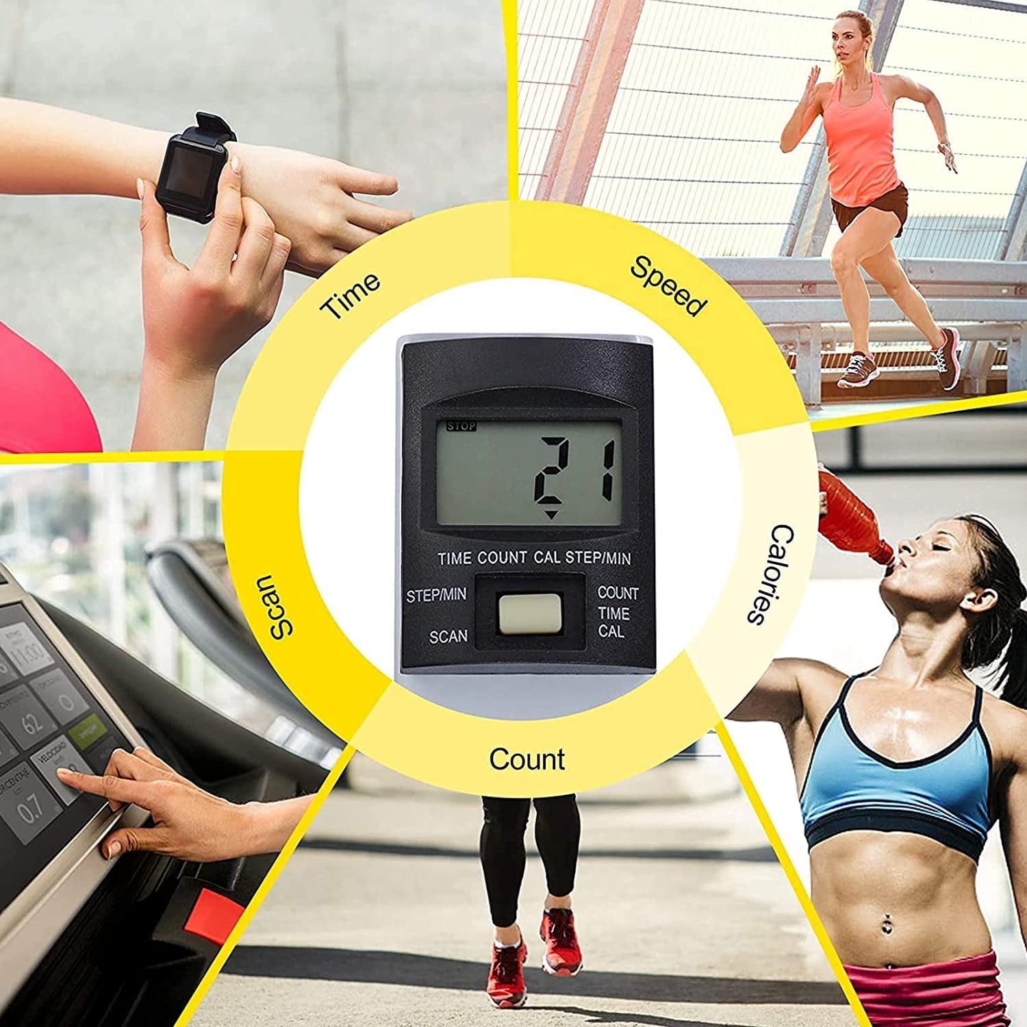 Doufit Stepper for Exercise Machine,  Folding Stair Step Machine Exerciser for Home Use with Resistance Bands and Handle Bar (Unadjustable Resistance)