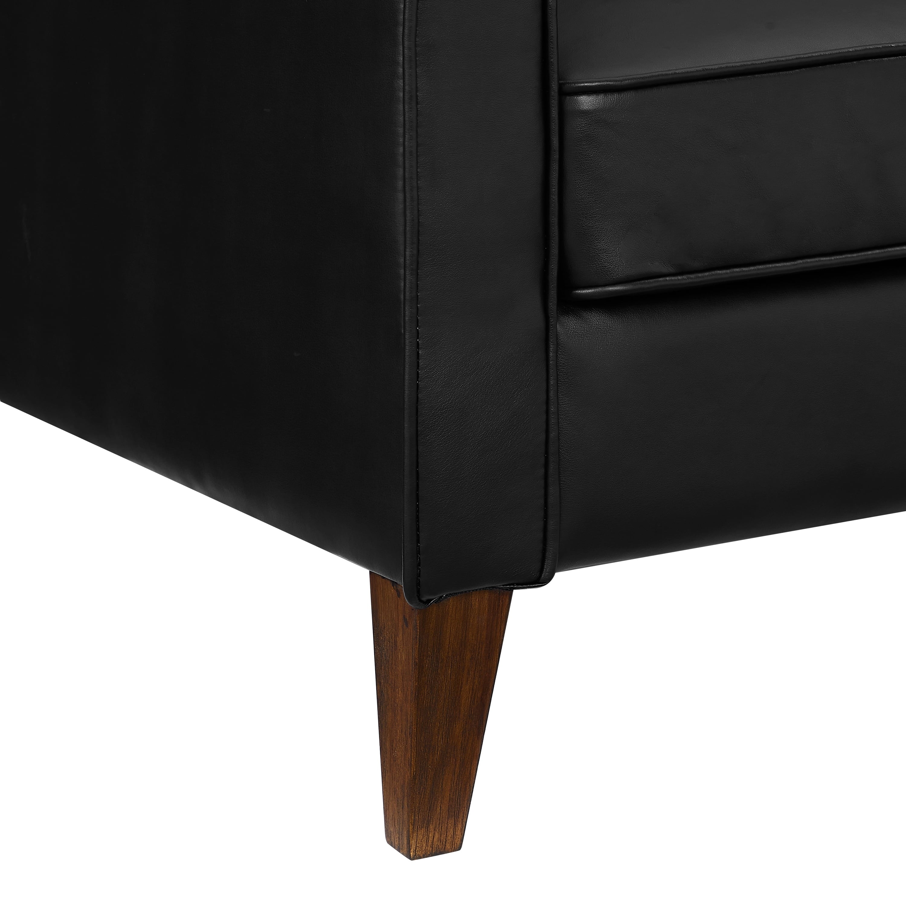 Jianna Faux Leather Loveseat, Black