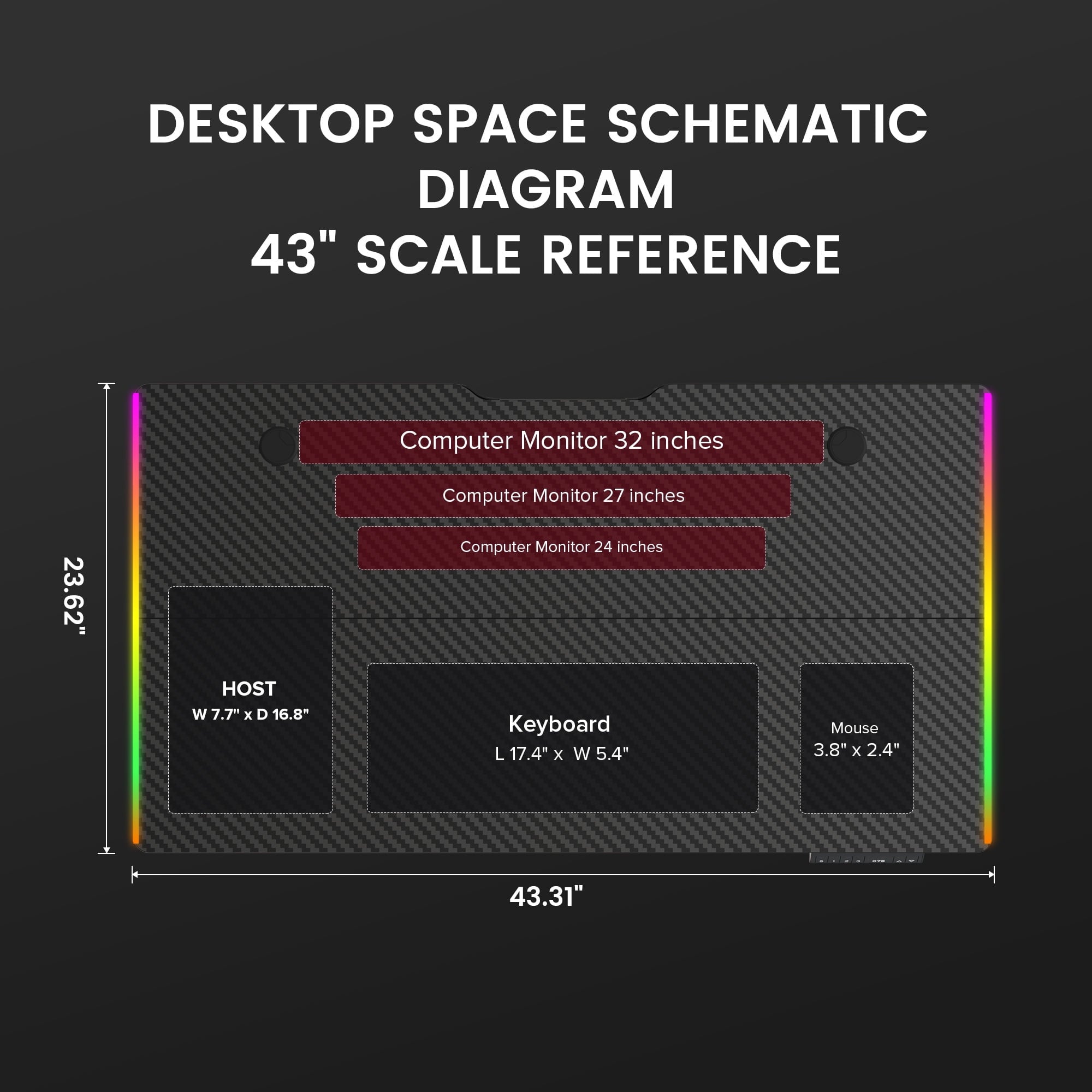 GTRACING Electric Adjustable Height Standing Gaming Desk with RGB Light and Mouse Pad, Black