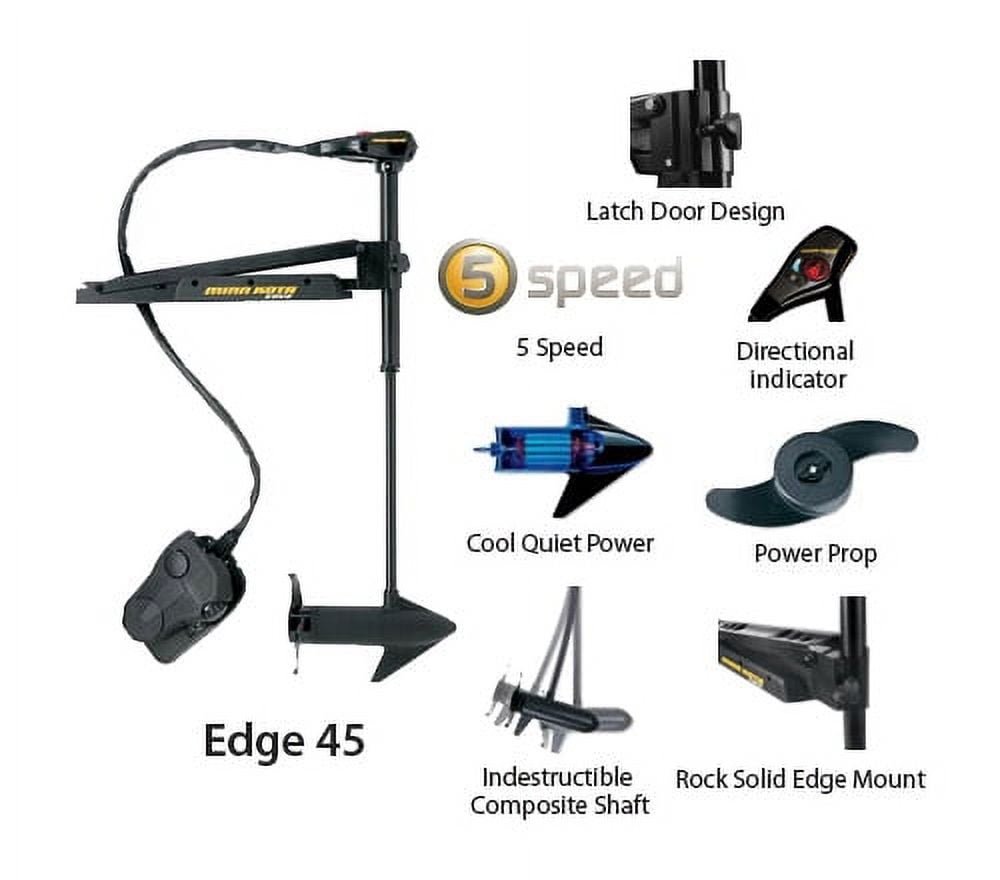 Minn Kota 1355947 Edge 45 Bow-Mount L&D Freshwater Trolling Motor, 45 In. Shaft, 45 Lb. Thrust, 12V