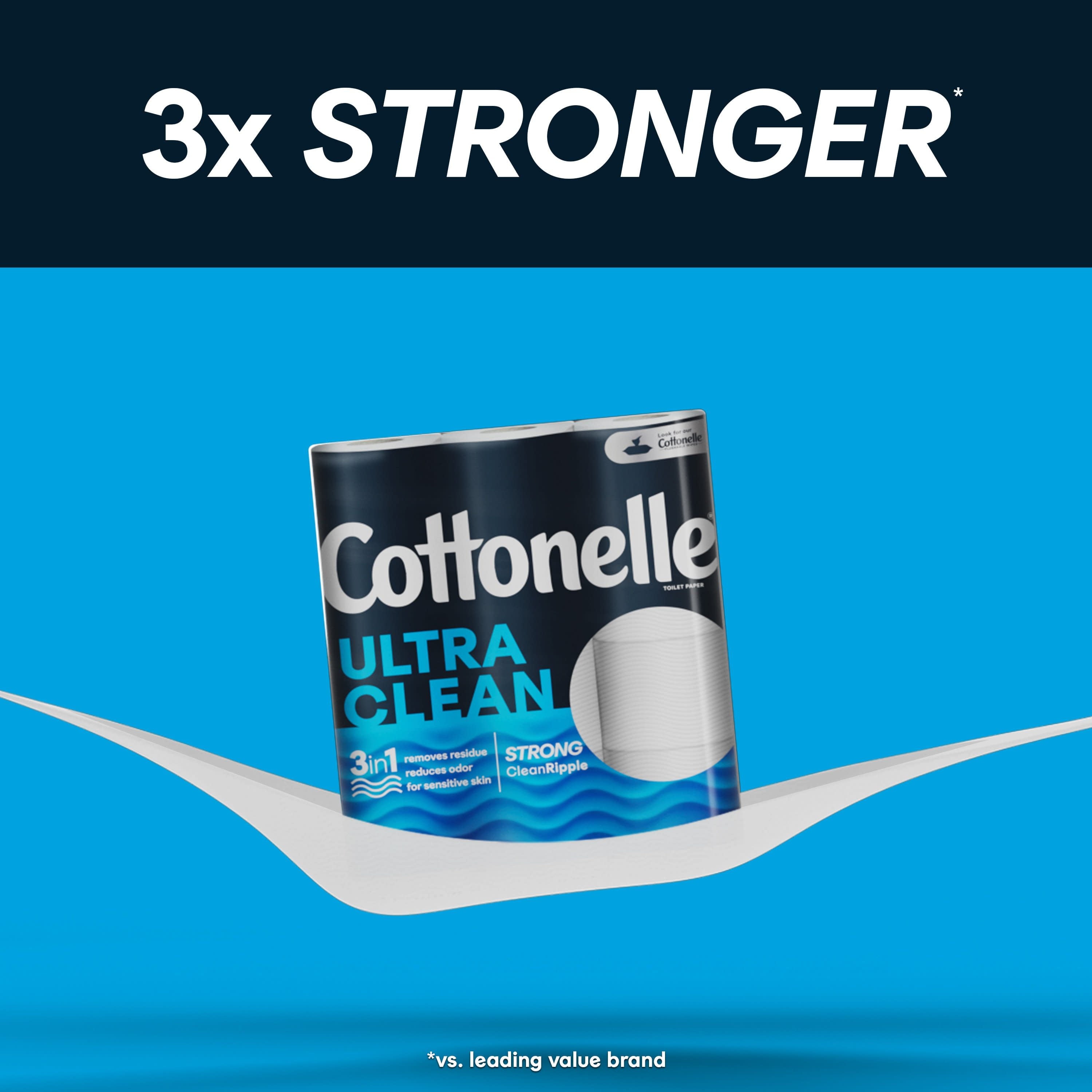 Cottonelle Ultra Clean Toilet Paper, 24 Mega Rolls, 312 Sheets per Roll (7,488 Total)