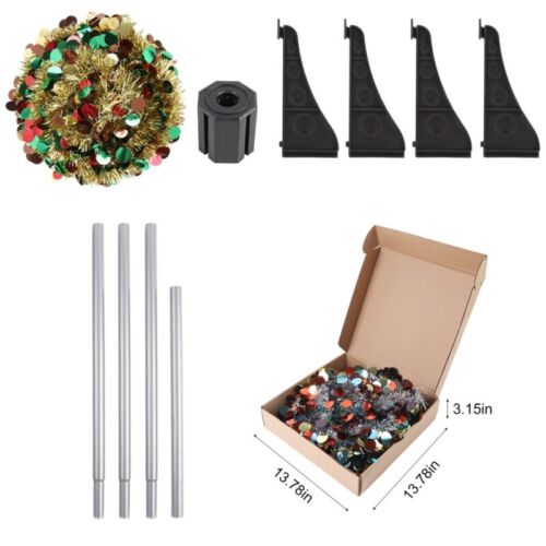 5FT Pop Up Christmas Tinsel Tree Artificial Christmas Tree w/ Stand Decorations