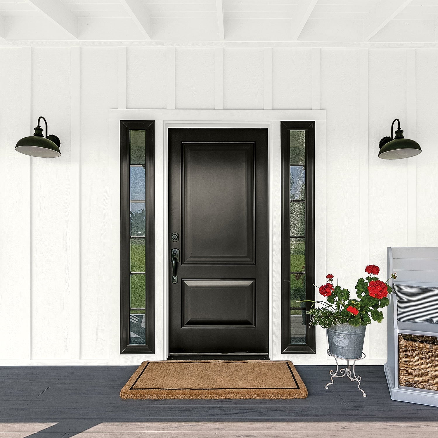 Glidden Fundamentals Exterior Paint Willow Springs / White, Flat, 1 Gallon