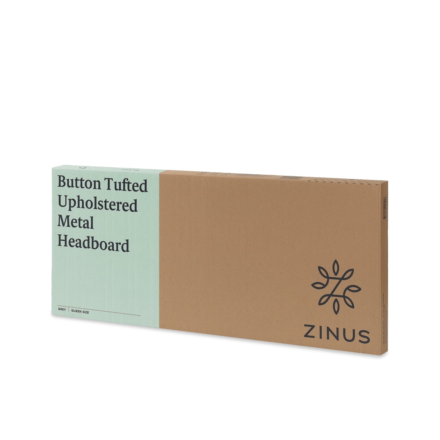 Zinus Barbara Upholstered Metal Headboard, Queen, Gray