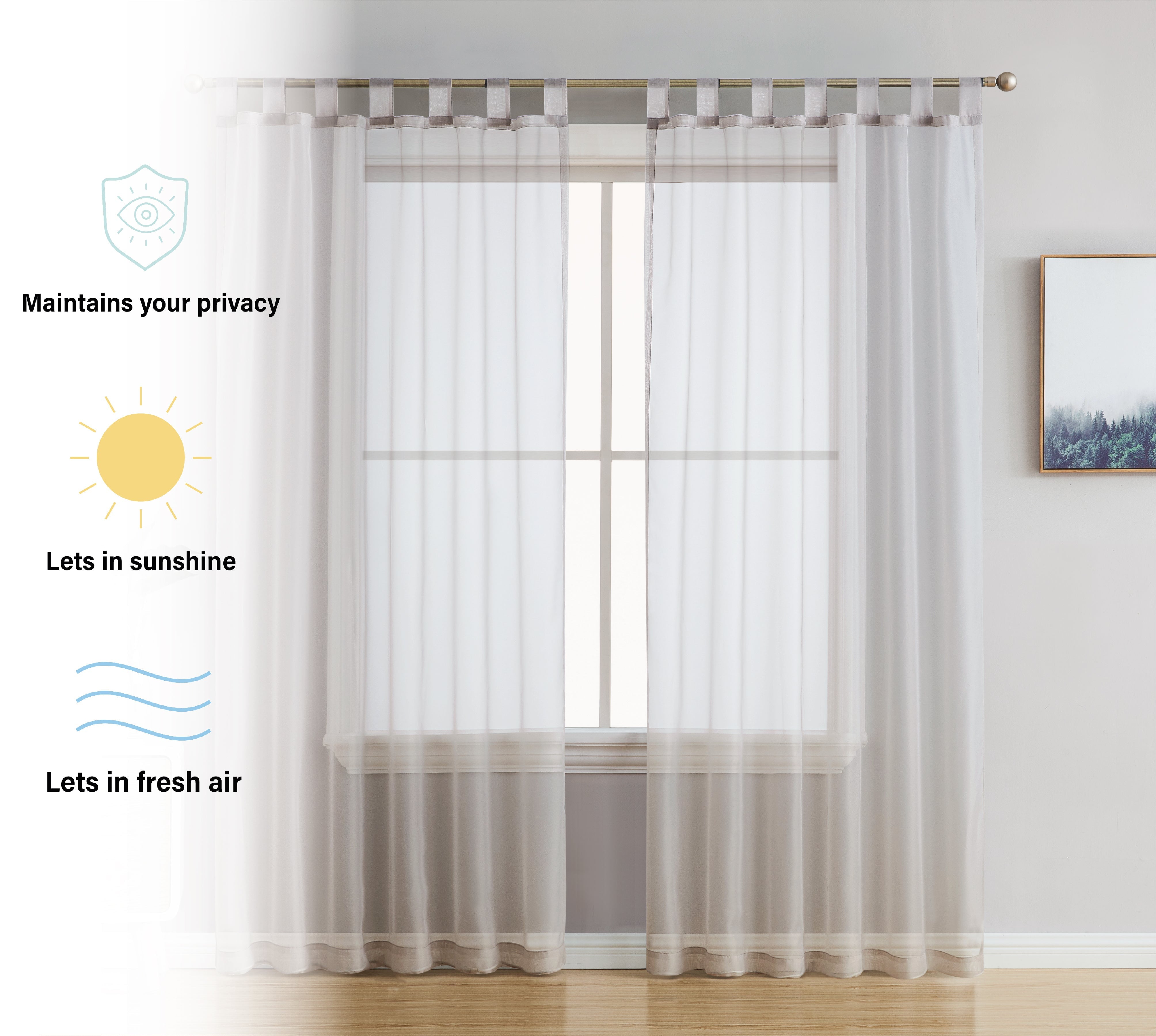 Lucento Sheer Tab Top Curtain Panels