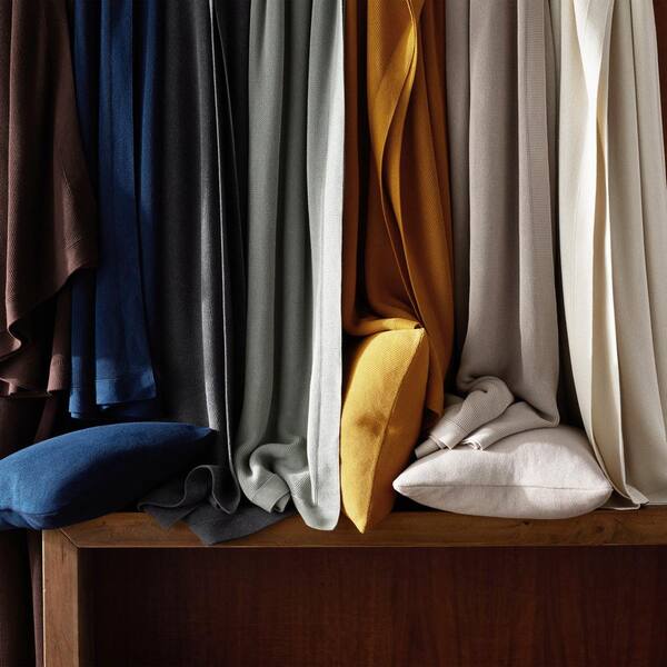 Montclair Knit Navy Throw Blanket