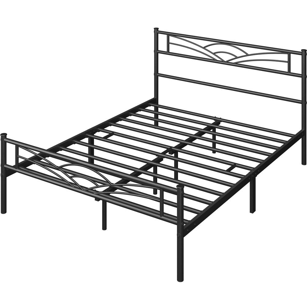 Easyfashion Skylar Cloud-Inspired Design Metal Bed, Queen, Black