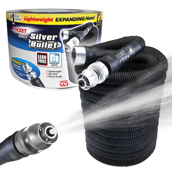 Silver Bullet 3/4 in. Dia x 100 ft. Lightweight Kink-Free Expandable Water Garden Hose