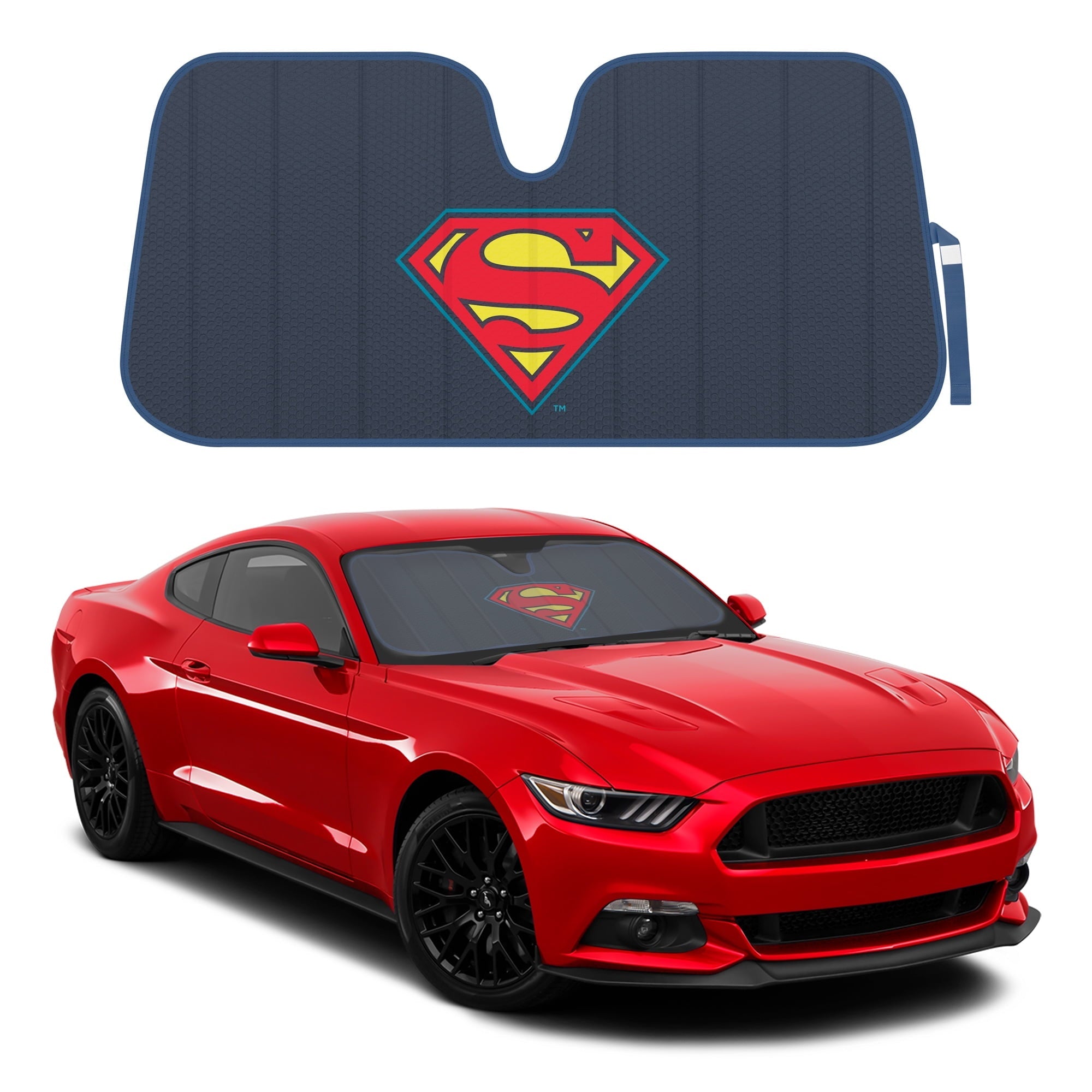 BDK New Superman 2022 Blue Windshield Sunshade Auto Shade for Car Truck & SUV