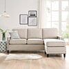 Modway Ashton Upholstered Fabric Sectional Sofa in Charcoal