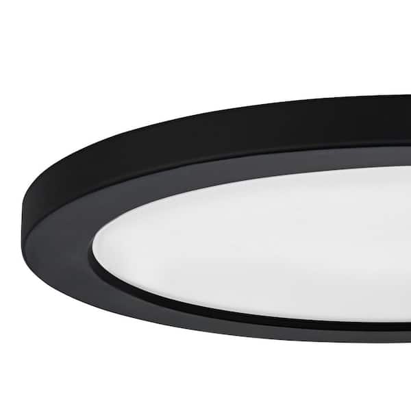 13 in. New Ultra-Low Profile Edgelit 5CCT Selectable LED Flush Mount Matte Black (2-Pack)