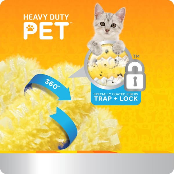 Heavy Duty 6Ft Super Extendable Handle Pet Dusting Starter Kit with Febreze Odor Defense (4-Count)