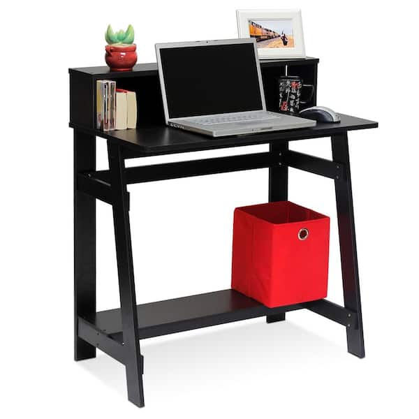 32 in. Rectangular Espresso Computer Desk with Hutch