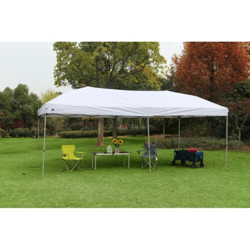 20' x 10' Straight Leg (200 Sq. ft Coverage), White, Easy Pop-up Canopy, 63 lbs