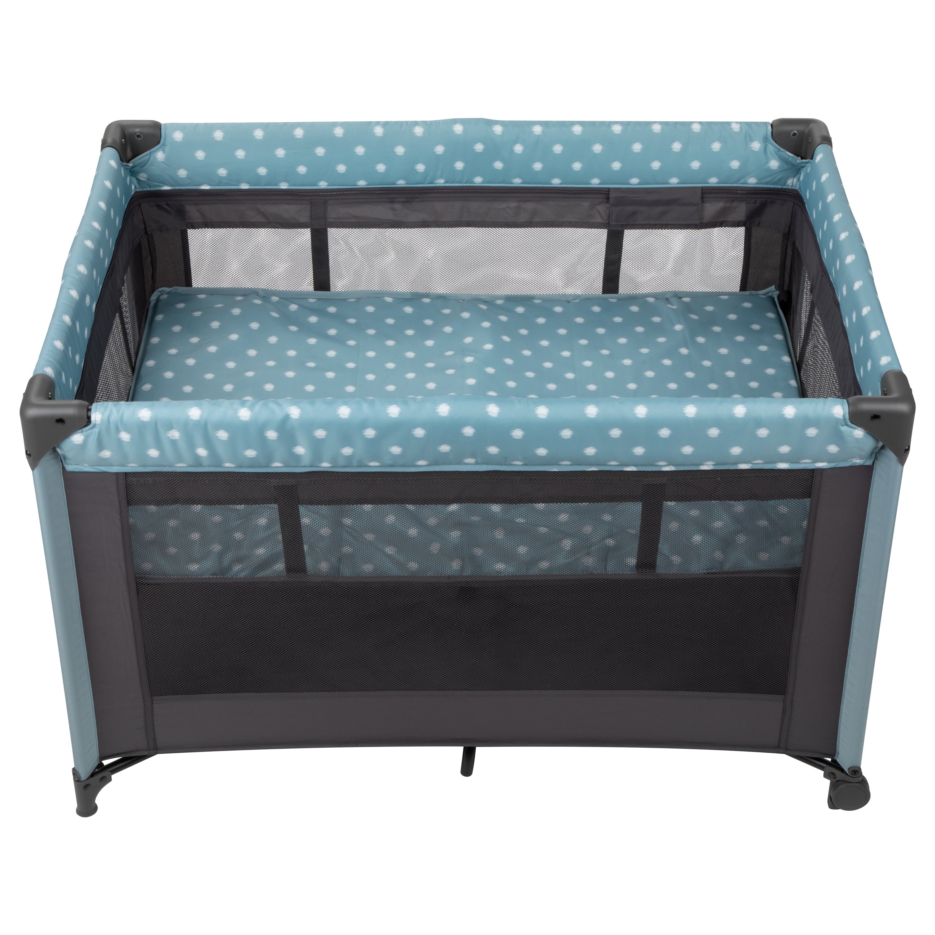 Babideal Dottie Play Yard with Bassinet, Blue Dot