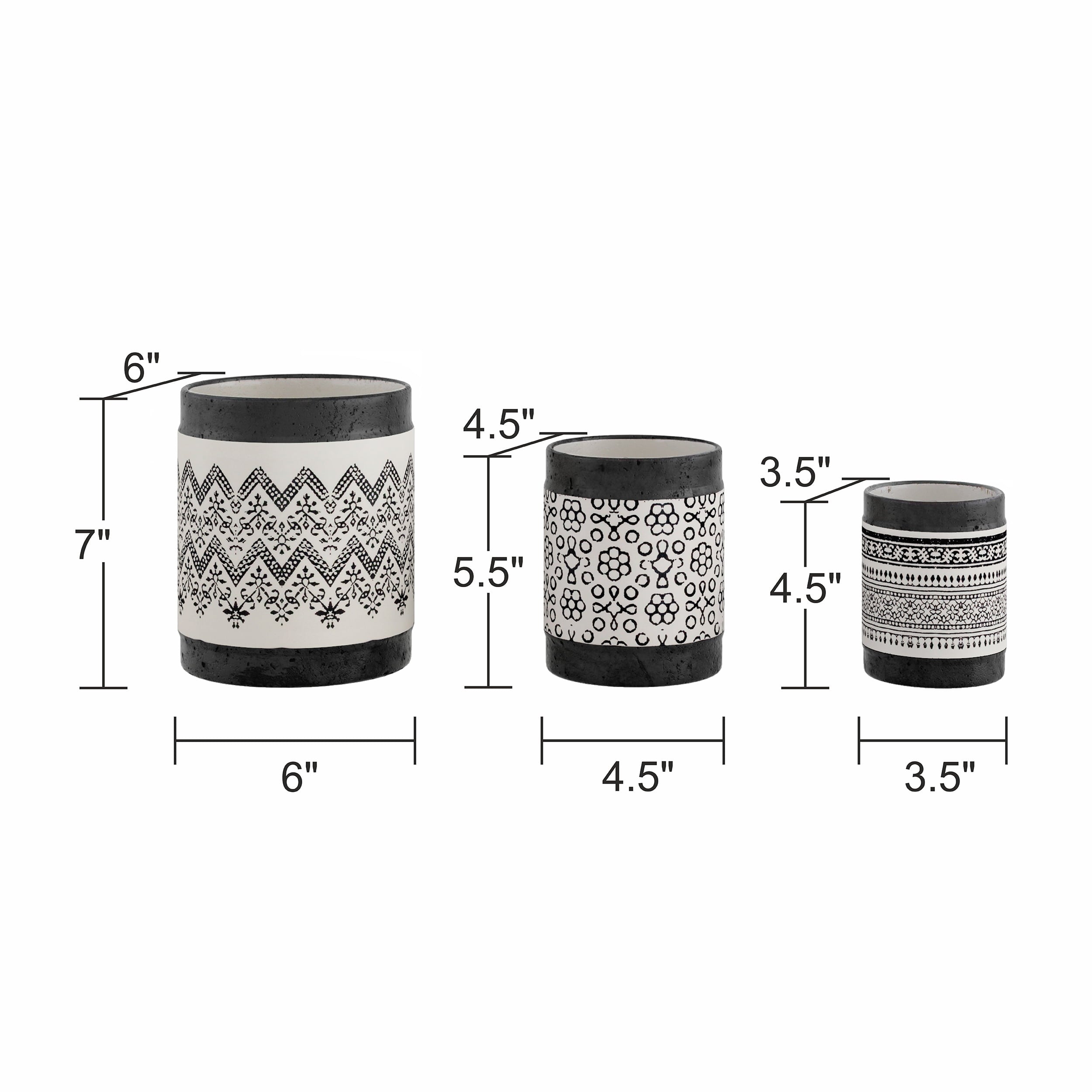 Nikos Ceramic Planters (Set of 3)