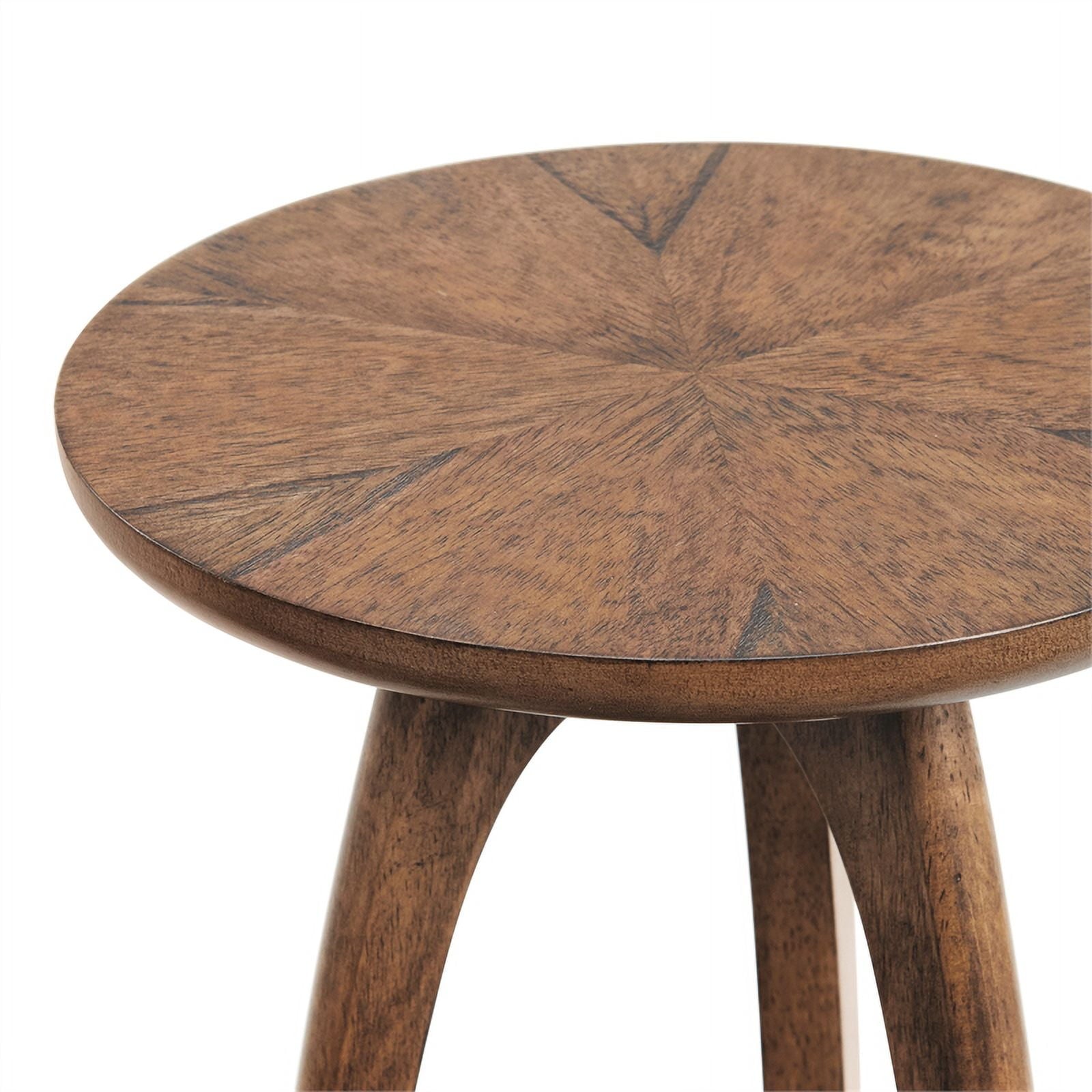 Martin Svensson Home LAX Round Wood End Table in Warm Nutmeg