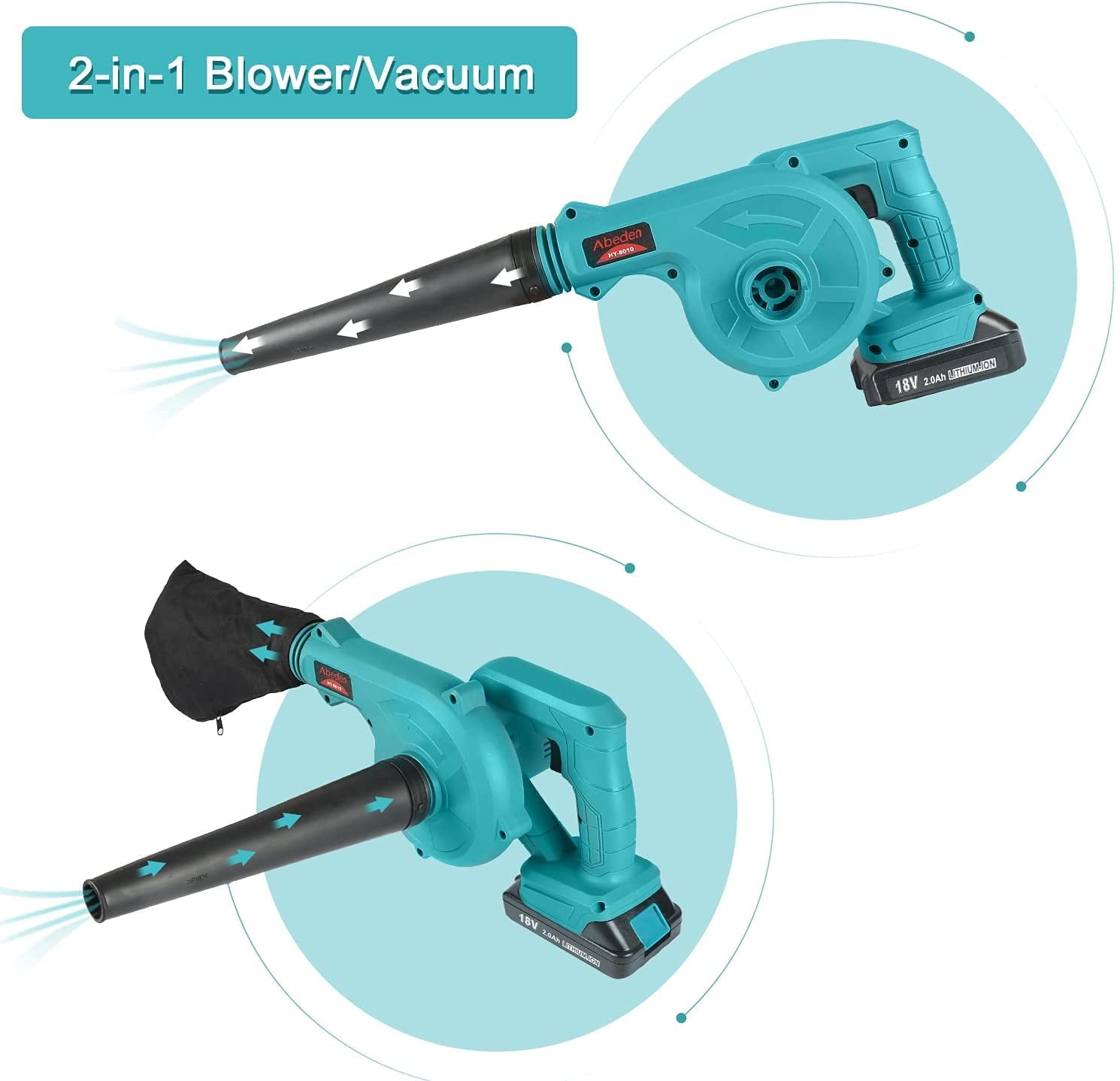 Cordless Leaf Blower 18V Electric Garden Gap Blower Snow Weed Cleaner For Makita Battery Variable Speed 2-in-1 Portable Leaf Vacuum(Tools only)
