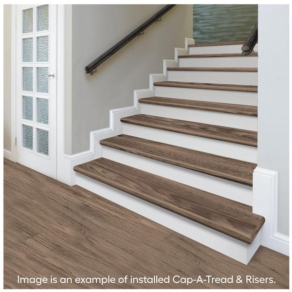 Vintage Pewter/Grey Optimus/Montage/Eiffel/Stone Haven 47in.Lx7.37in.Wx0.56in.T Laminate Stair Reversible Riser Adhesive