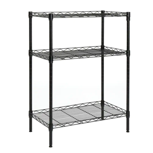 Black 3-Tier Heavy Duty Steel Freestanding Garage Storage Shelving Unit (13.4 In