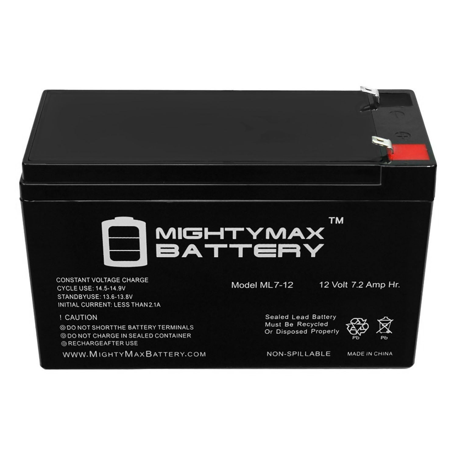12 Volt 7ah Rechargeable Battery with F1 (.187