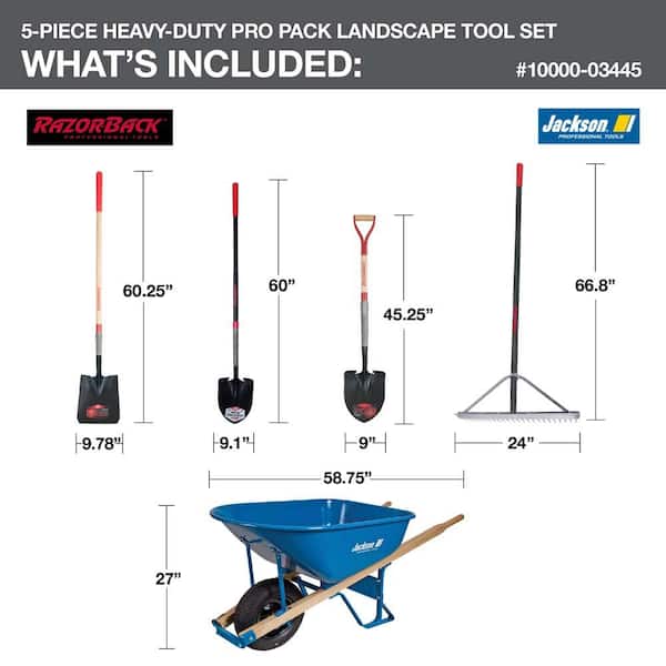 5-Piece Heavy-Duty Pro Pack Landscape Garden Tool Set