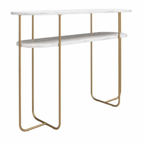 Novogratz Athena Console Table, White Marble