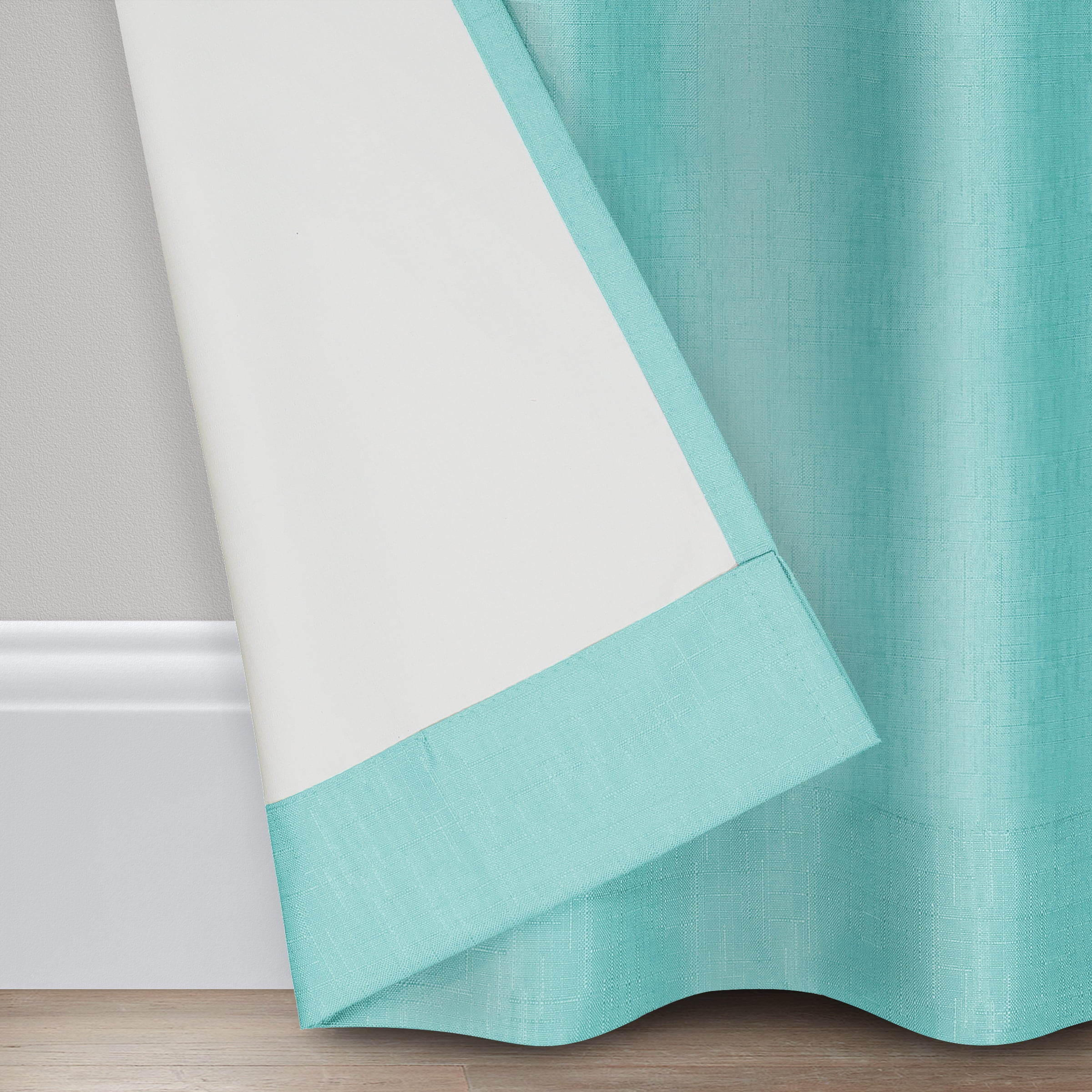 Eclipse Dayton Solid Blackout Rod Pocket Energy-Efficient Curtain Panel, Pool Blue, 42