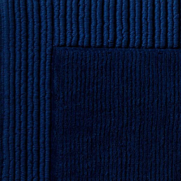 Grammercy 22 in. x 32 in. Cotton Bath Rug in Navy
