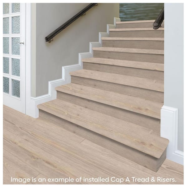 Cradle Rock Oak/Graceland Oak/Oak Knoll 47in.Lx12.15in.Wx1.69in.T Laminate Stair Tread and Reversible Riser Kit Adhesive