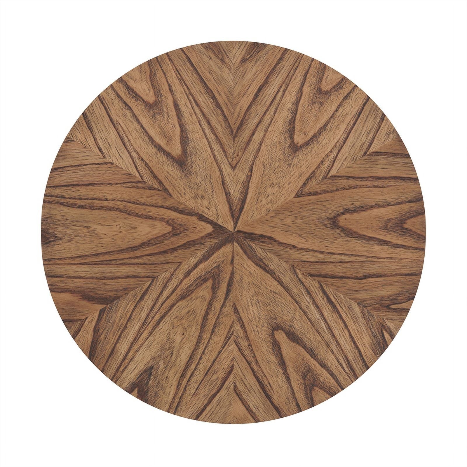 Martin Svensson Home LAX Round Wood End Table in Warm Nutmeg