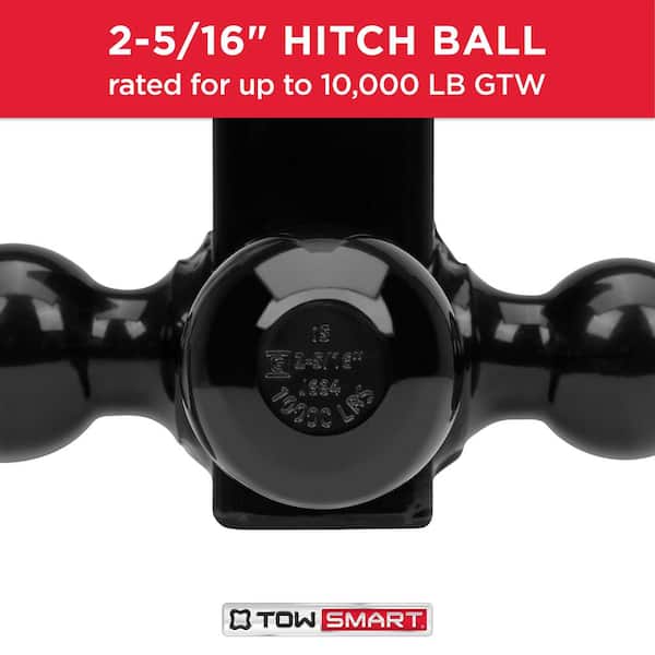 Up to 14,000 lb. 1-7/8 in., 2 in, and 2-5/16 in. Ball Diameters Trailer Tri-Ball Mount with Hook
