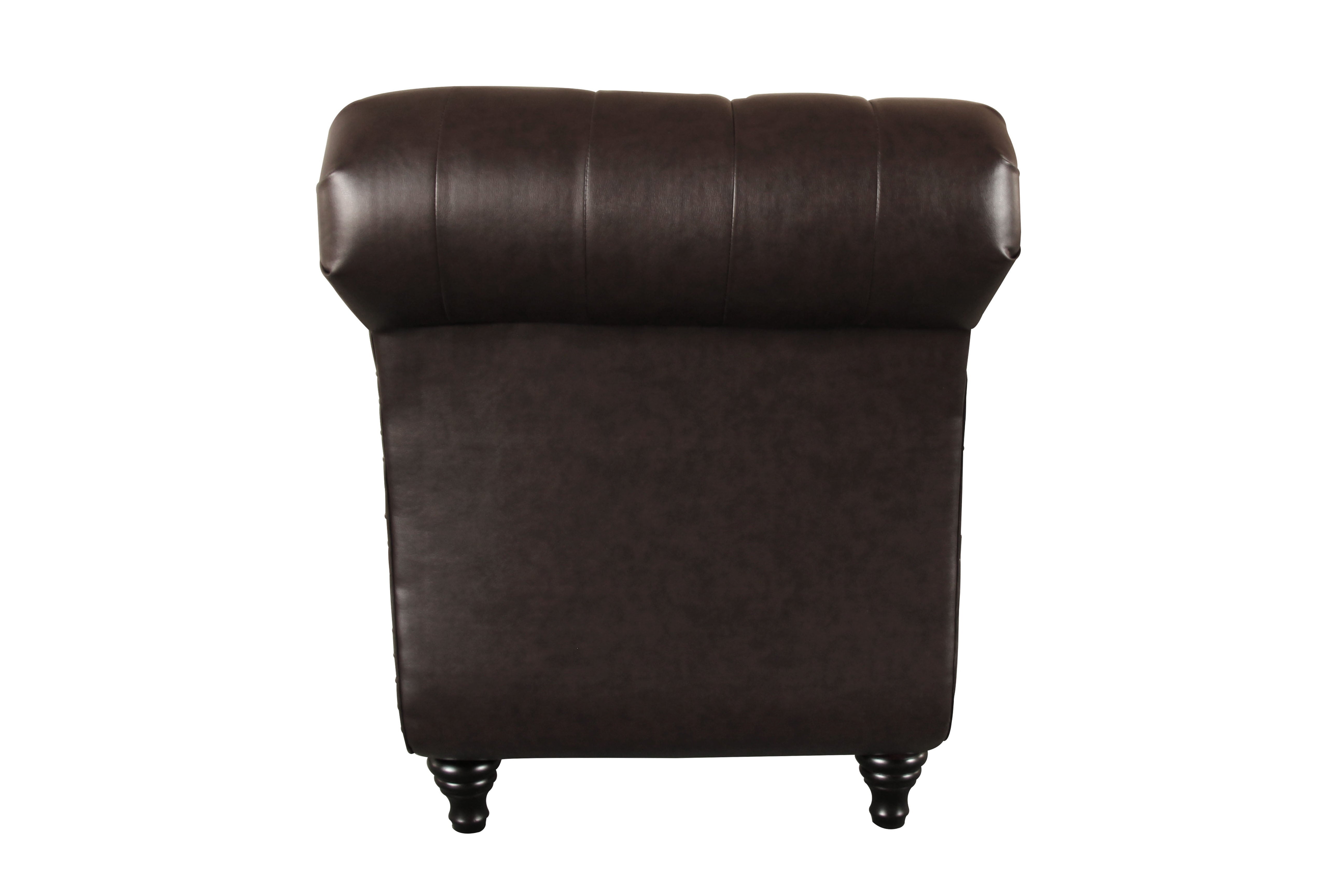Devon & Claire Alex Tufted Leather Chaise, Brown