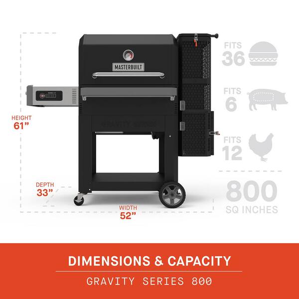 Gravity Series? 800 Digital WiFi Charcoal Grill, Griddle and Smoker in Black